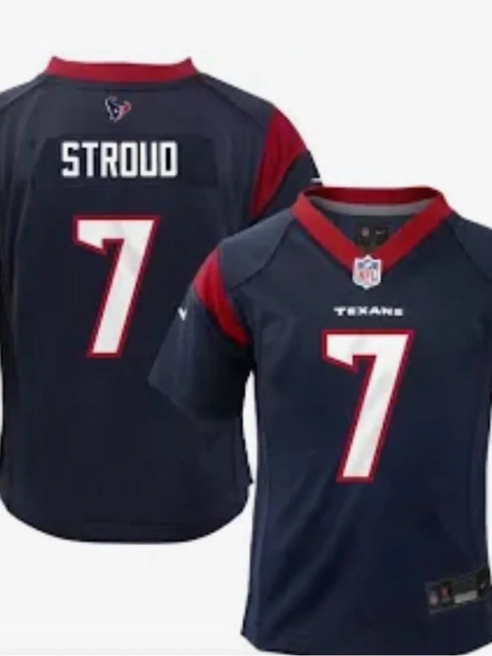 CJ Stroud Houston Texans #7 Kids Jersey - Navy and Red